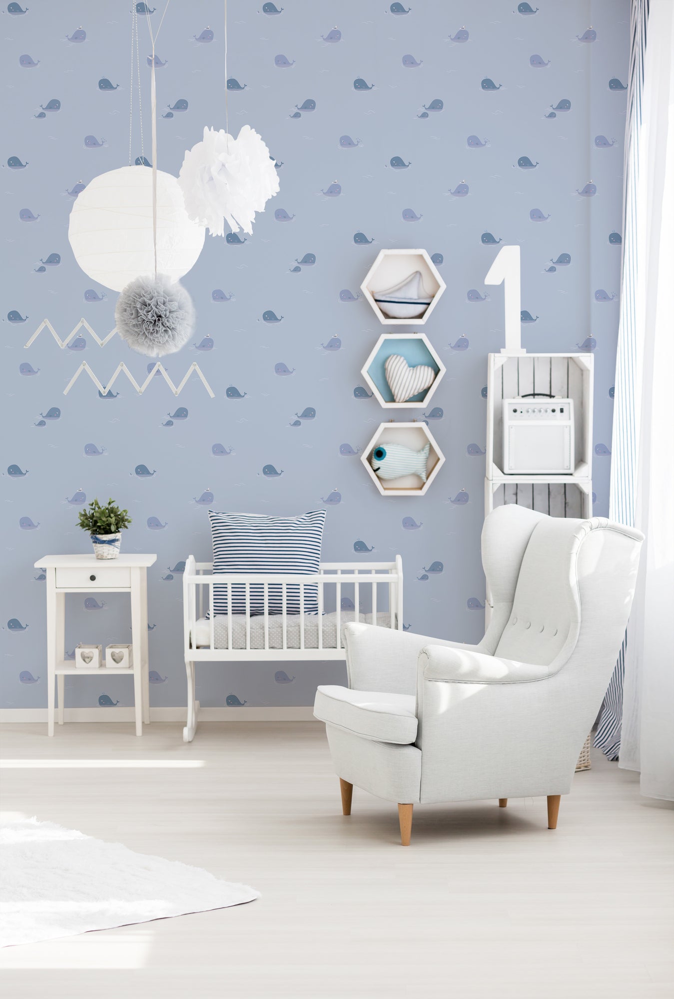 A.S. Création Tapete mit Tieren Blau 381441 Wandtapete Vliestapete Kinder Vlies