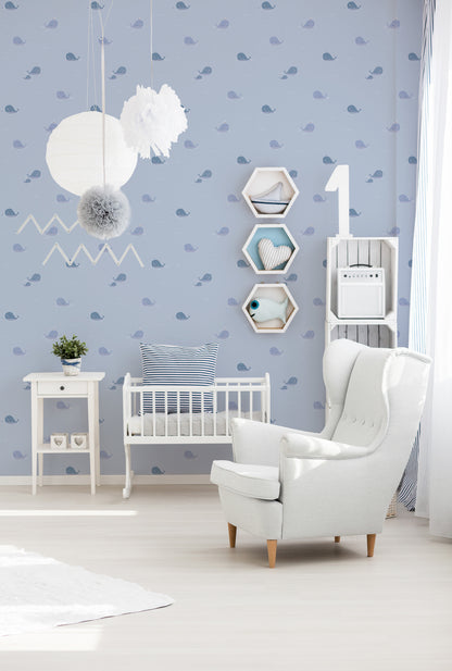 A.S. Création Tapete mit Tieren Blau 381441 Wandtapete Vliestapete Kinder Vlies