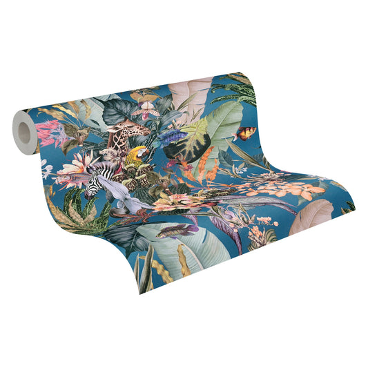 A.S. Création Blumentapete Blumenoptik Blau 381764 Wandtapete Vlies Rolle Tapete