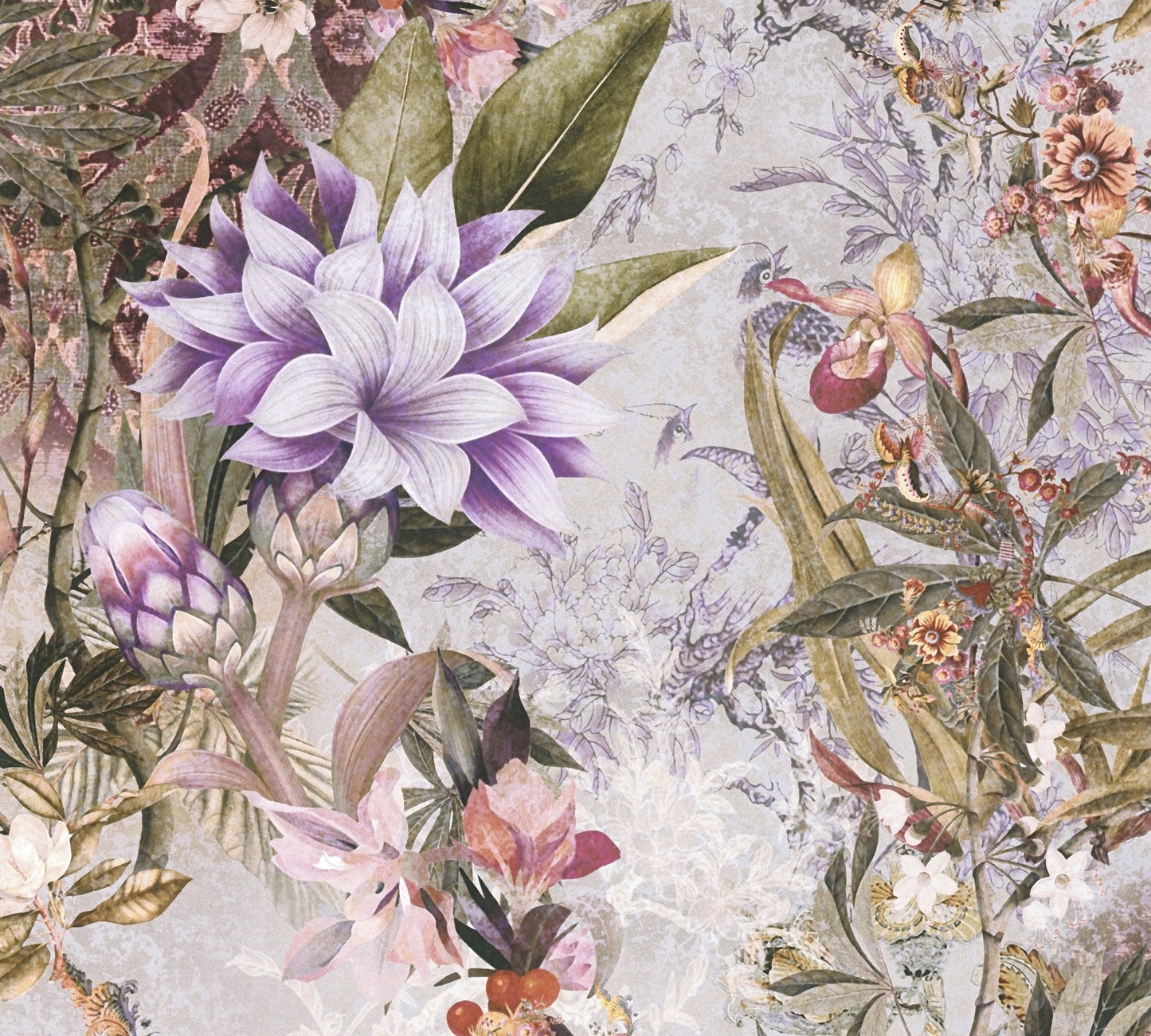 A.S. Création Blumentapete Blumenoptik Lila 381773 Wandtapete Vlies Rolle Tapete