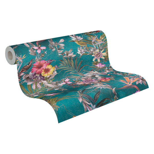 A.S. Création Blumentapete Blumenoptik Blau 381783 Wandtapete Vlies Rolle Tapete