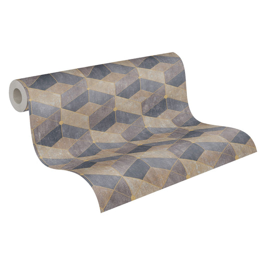 A.S. Création 3D Beige 382022 Wandtapete Vlies Vinyl Rolle Tapete Titanium 3