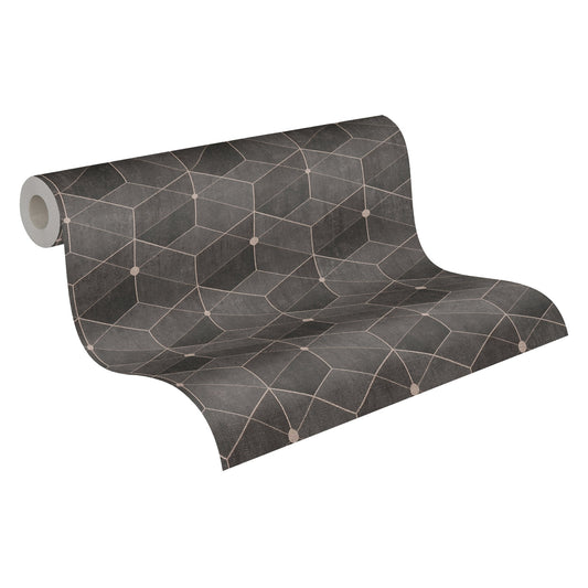 A.S. Création 3D Schwarz 382024 Wandtapete Vlies Vinyl Rolle Tapete Titanium 3