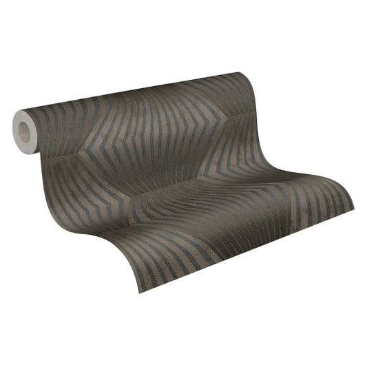 A.S. Création 3D Schwarz 382042 Wandtapete Vlies Vinyl Rolle Tapete Titanium 3