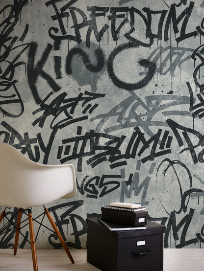 A.S. Création Grafitti Grau 382511 Wandtapete Vlies Vlies Rolle Tapete The Wall