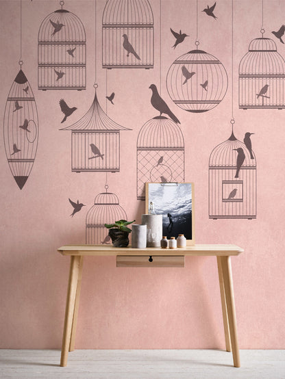 A.S. Création Vögel Rosa 382961 Wandtapete Vlies Vlies Rolle Tapete The Wall