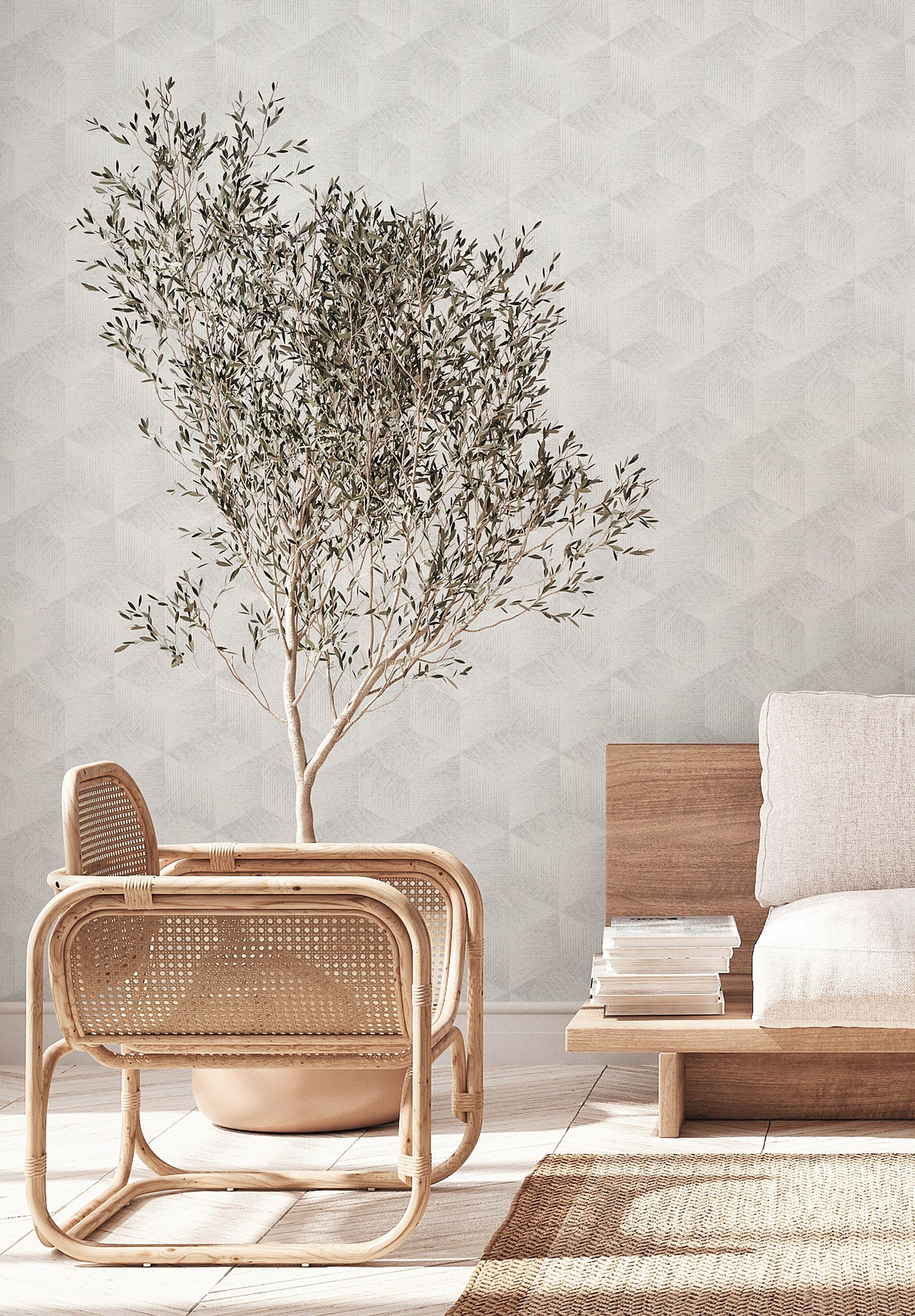 A.S. Création Tapete Natural Living 385062 Grau Satin 3D Tapete Wandtapete Vlies