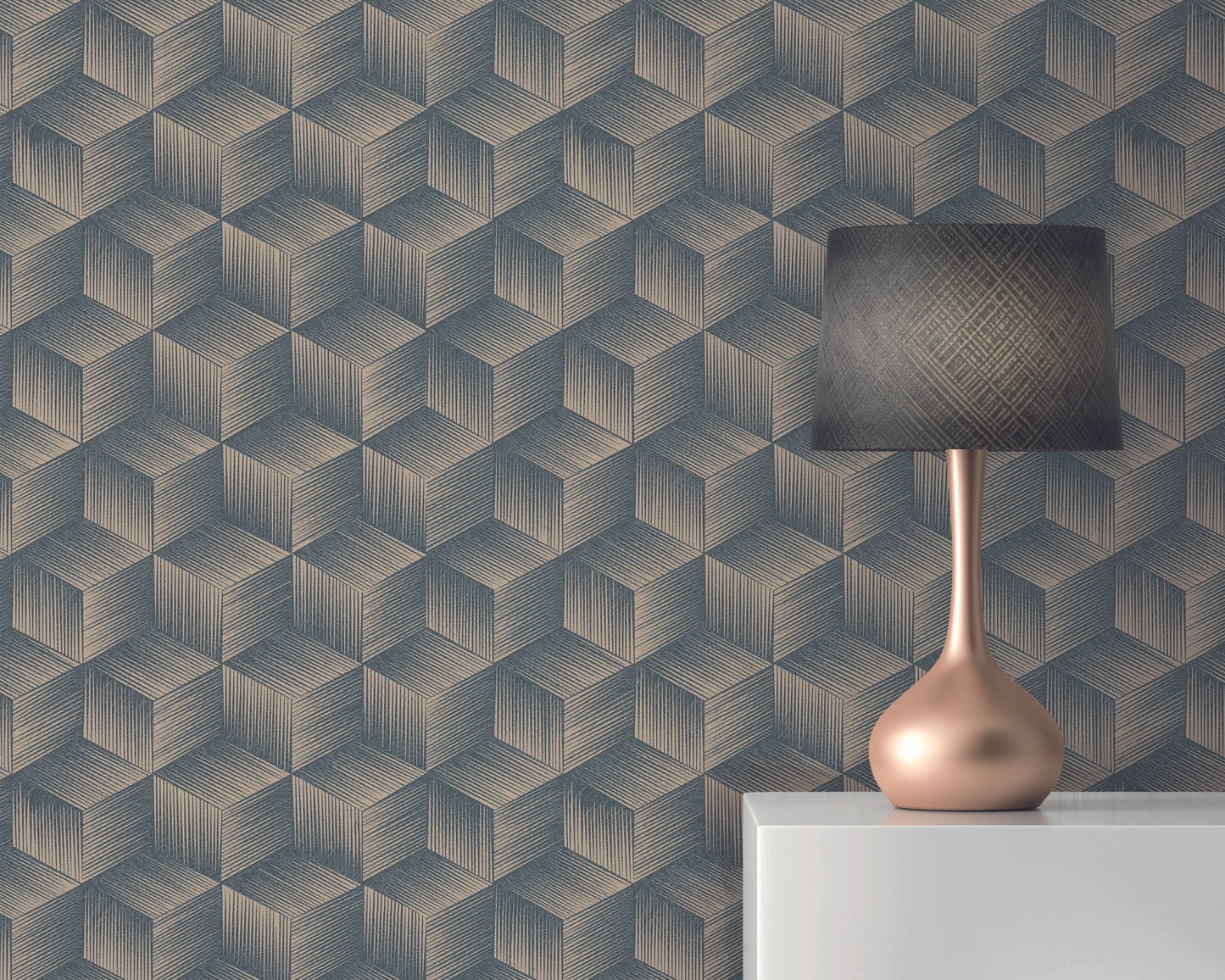 A.S. Création Tapete Natural Living 385063 Blau Satin 3D Tapete Wandtapete Vlies