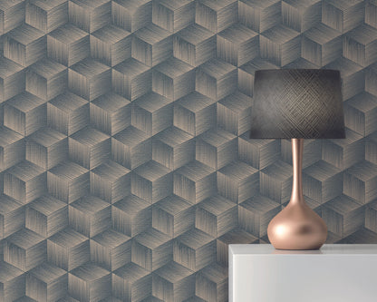 A.S. Création Tapete Natural Living 385063 Blau Satin 3D Tapete Wandtapete Vlies