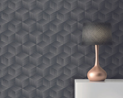 A.S. Création Tapete Natural Living 385064 Schwarz Satin 3D Tapete Wandtapete