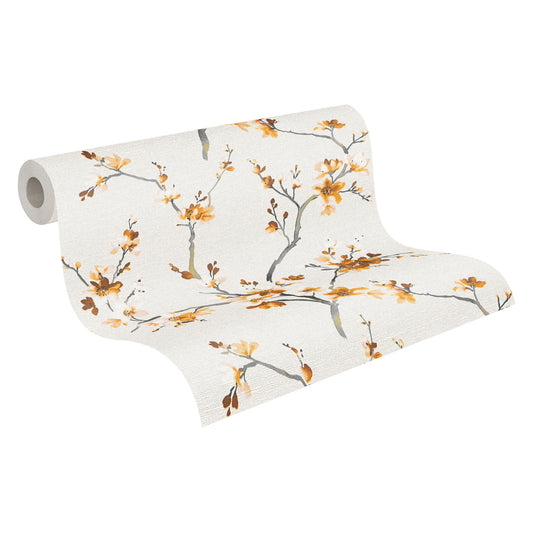 A.S. Création Blumentapete Blumen weiss 385202 Wandtapete Satin Rolle Tapete
