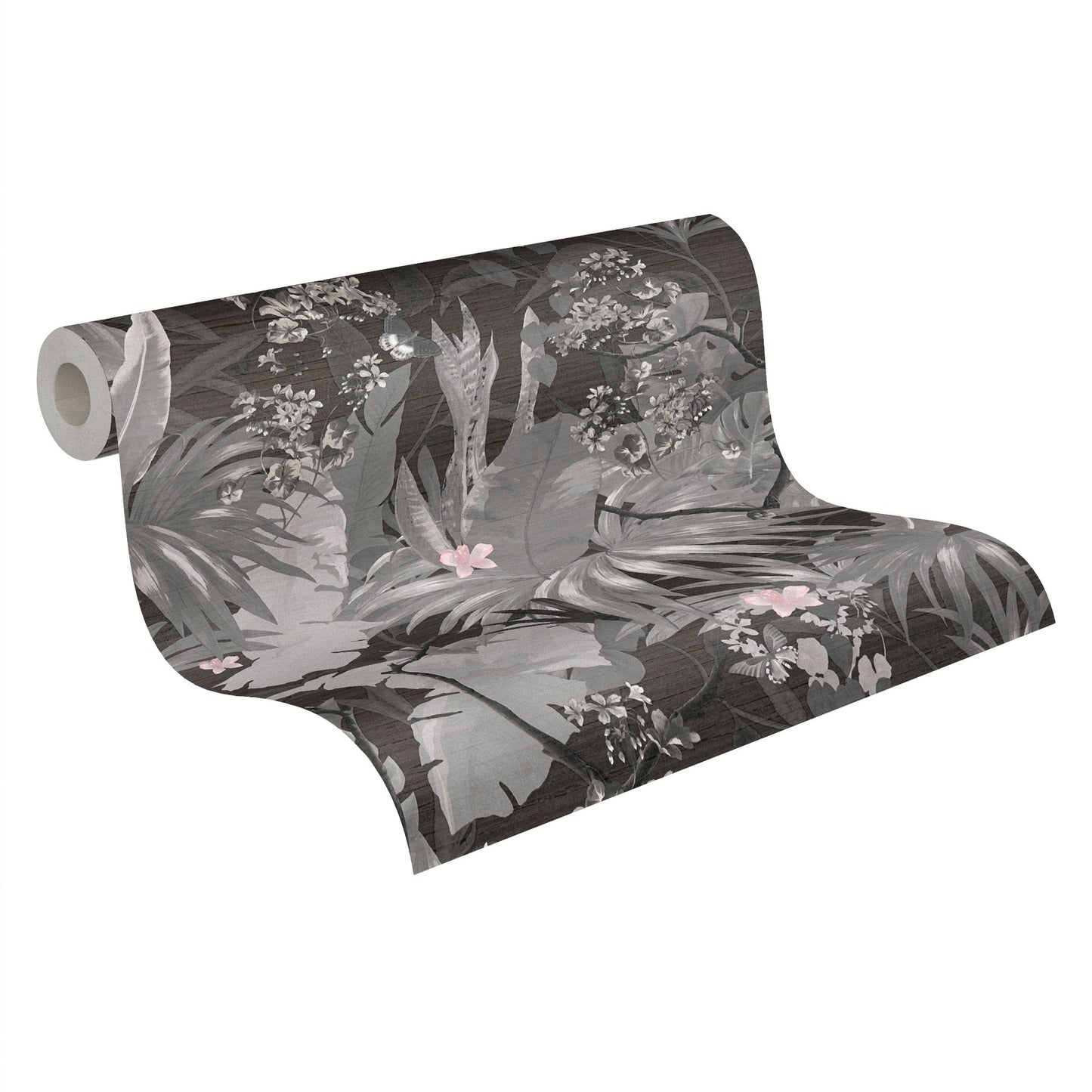 A.S. Création Dschungeloptik Grau 385221 Wandtapete Vlies Satin Rolle Tapete