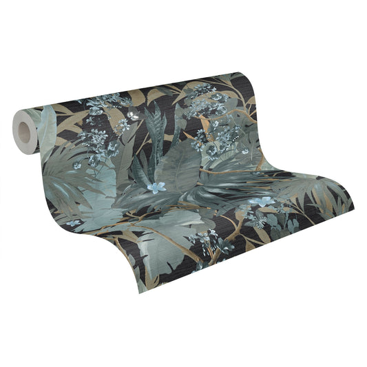 A.S. Création Dschungeloptik Türkis 385222 Wandtapete Vlies Satin Rolle Tapete