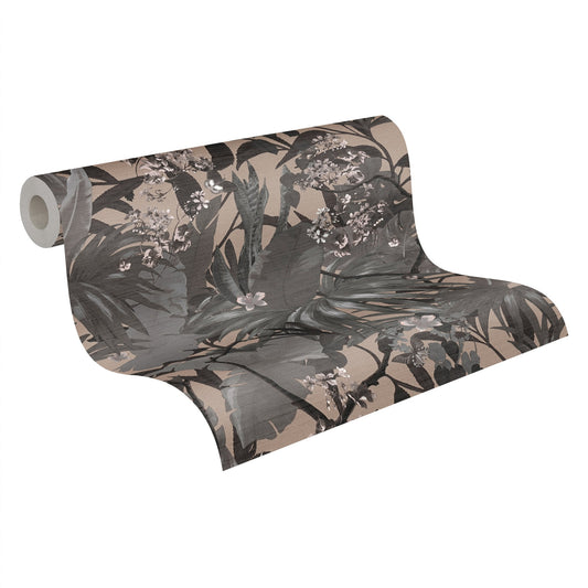 A.S. Création Dschungeloptik Grau 385225 Wandtapete Vlies Satin Rolle Tapete