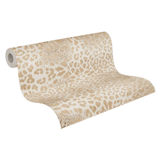 A.S. Création Leopardenmuster Beige 385231 Wandtapete Vlies Satin Rolle Tapete