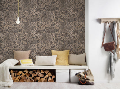 A.S. Création Leopardenmuster Braun 385233 Wandtapete Vlies Satin Rolle Tapete