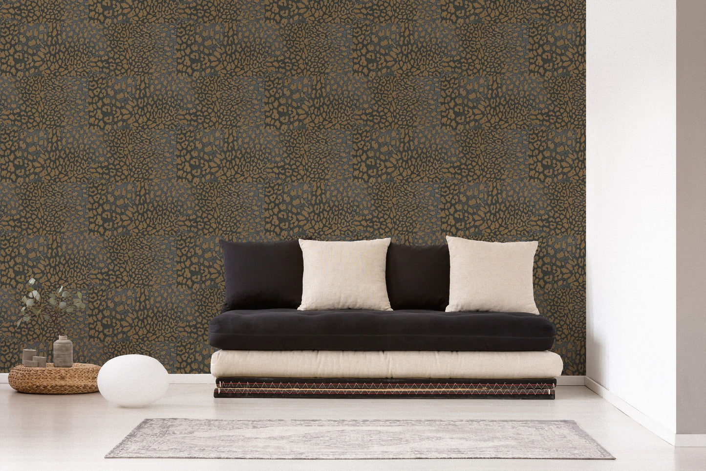 A.S. Création Leopardenmuster Gold 385234 Wandtapete Vlies Satin Rolle Tapete