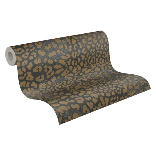 A.S. Création Leopardenmuster Gold 385234 Wandtapete Vlies Satin Rolle Tapete