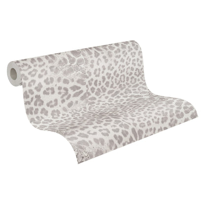 A.S. Création Leopardenmuster Grau 385235 Wandtapete Vlies Satin Rolle Tapete