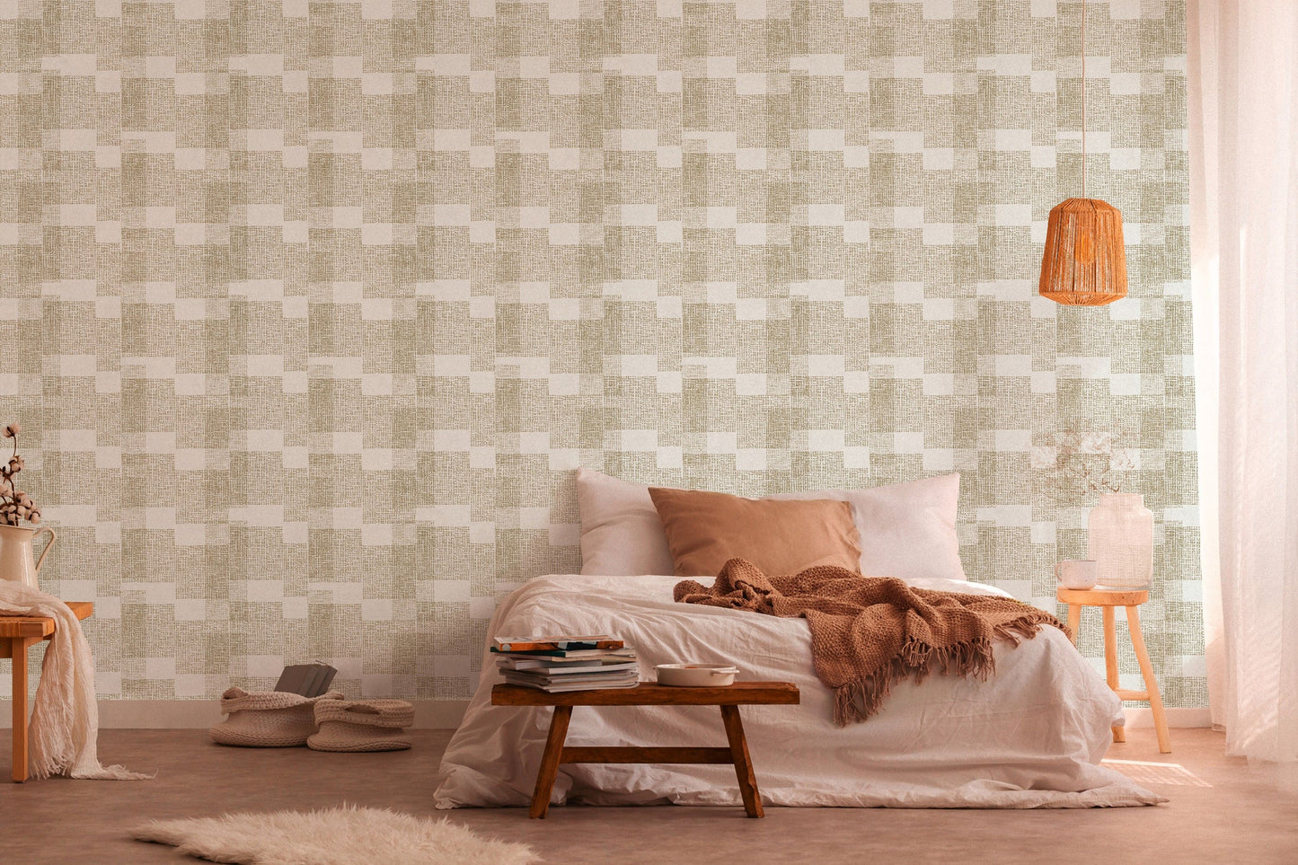 A.S. Création Geometrisch Gold 385251 Wandtapete Vlies Satin Tapete Desert Lodge