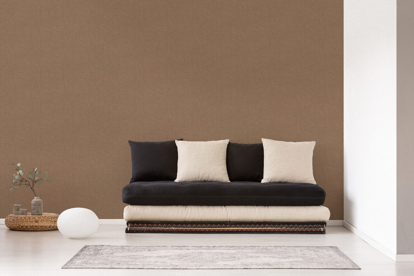 A.S. Création Uni Braun 385287 Wandtapete Vlies Satin Rolle Tapete Desert Lodge