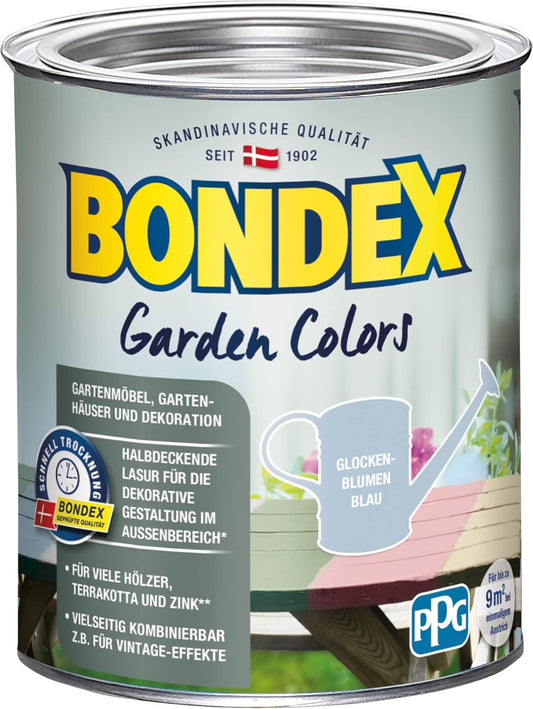 Bondex Garden Colors 0,75 l Glockenblumen Blau Vintage Holzfarbe seidenmatt