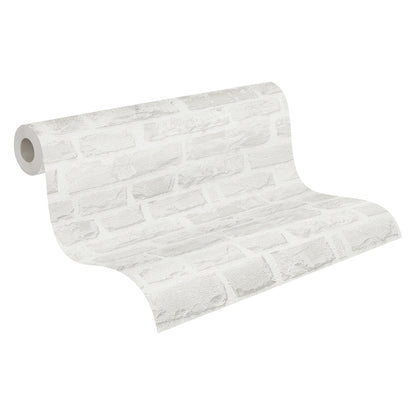 A.S. Création Tapete Natural Living 386372 Weiß Satin Steintapete Wandtapete