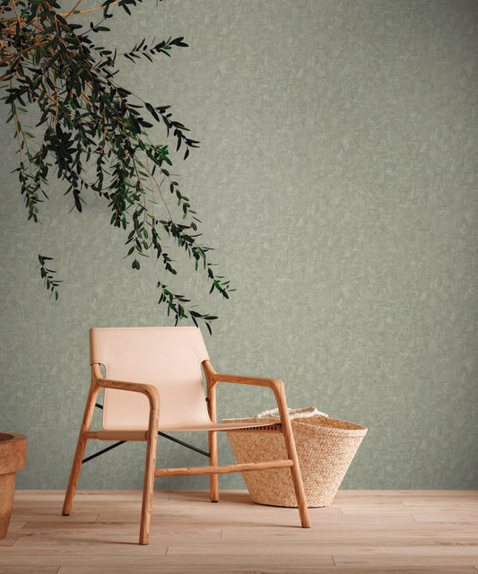 A.S. Création Tapete Natural Living 386392 Grün Satin Unitapete Wandtapete Vlies