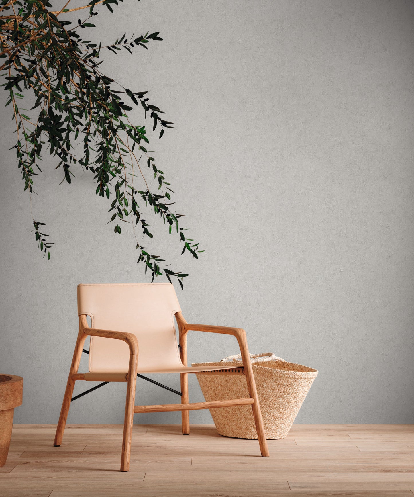 A.S. Création Tapete Natural Living 386394 Grau Satin Unitapete Wandtapete Vlies