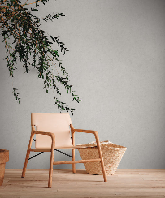 A.S. Création Tapete Natural Living 386394 Grau Satin Unitapete Wandtapete Vlies