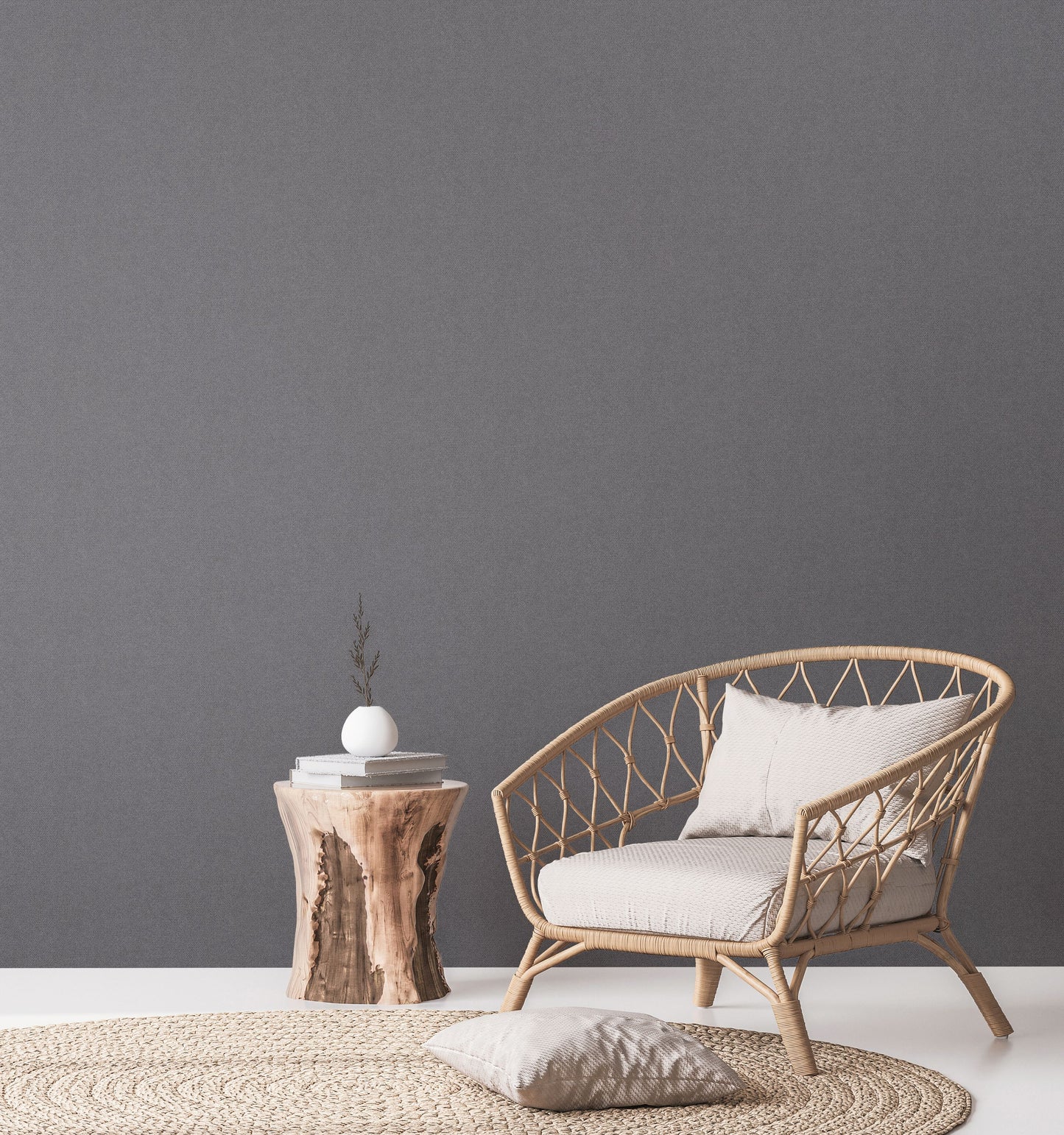 A.S. Création Tapete Natural Living 386624 Schwarz Vlies Unitapete Wandtapete