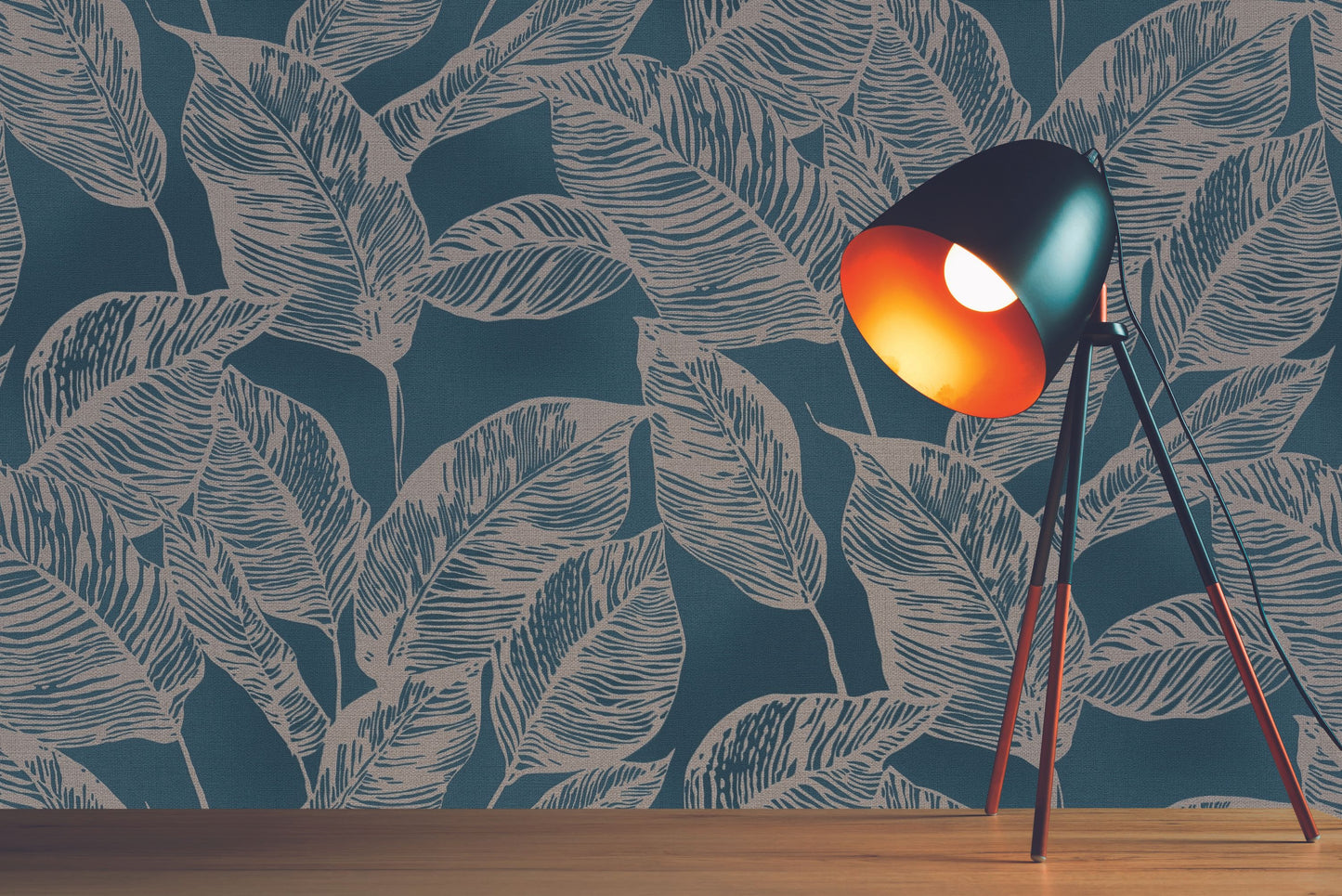 A.S. Création Tapete Natural Living 386631 Blau Satin Blättertapete Wandtapete