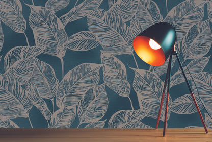 A.S. Création Tapete Natural Living 386631 Blau Satin Blättertapete Wandtapete