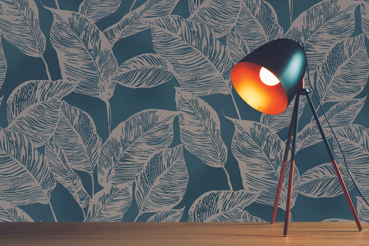 A.S. Création Tapete Natural Living 386631 Blau Satin Blättertapete Wandtapete