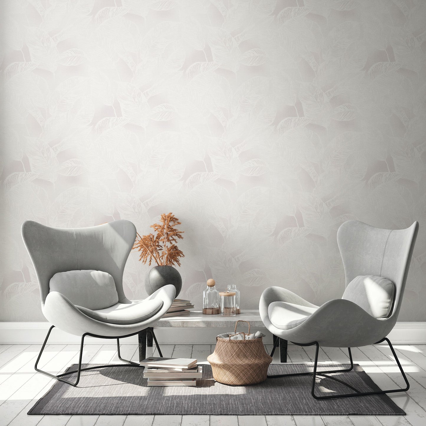 A.S. Création Tapete Natural Living 386632 Weiß Satin Blättertapete Wandtapete