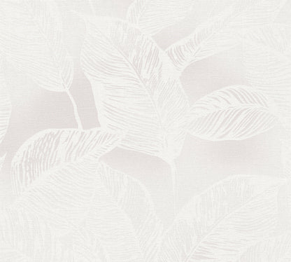 A.S. Création Tapete Natural Living 386632 Weiß Satin Blättertapete Wandtapete