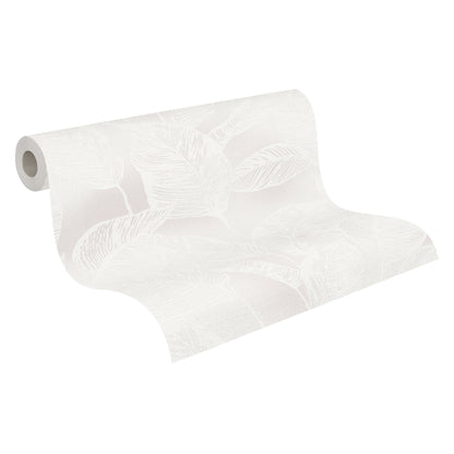A.S. Création Tapete Natural Living 386632 Weiß Satin Blättertapete Wandtapete