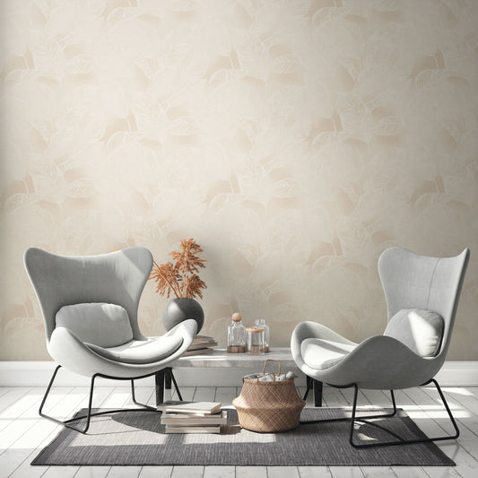A.S. Création Tapete Natural Living 386633 Beige Satin Blättertapete Wandtapete