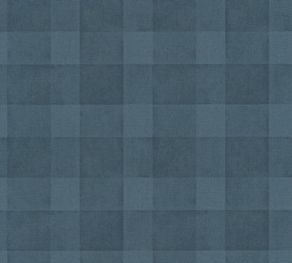 A.S. Création Tapete Natural Living 386642 Blau Satin Tapete Kariert Wandtapete