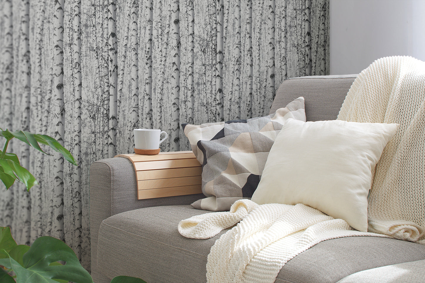 A.S. Création Tapete PintWalls 387191 Tapete Wald Waldtapete schwarz weiß Vlies