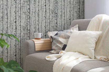 A.S. Création Tapete PintWalls 387191 Tapete Wald Waldtapete schwarz weiß Vlies