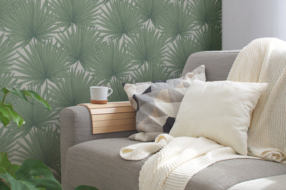 A.S. Création Tapete Antigua 390901 Grün Satin Wandtapete Palmentapete matt