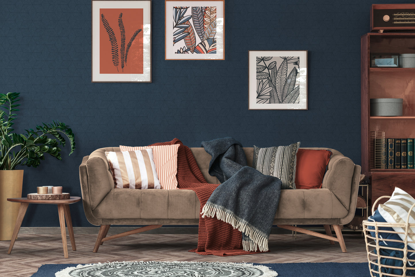 A.S. Création Tapete Antigua 390914 Blau Satin Wandtapete Grafiktapete matt