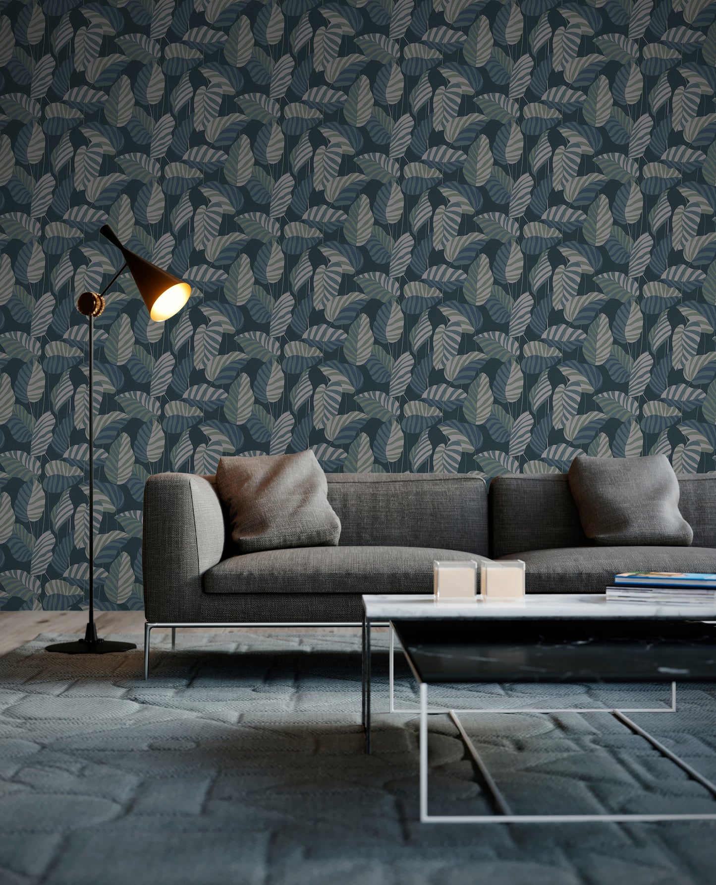 A.S. Création Tapete Antigua 390944 Blau Satin Wandtapete Florale Tapete matt