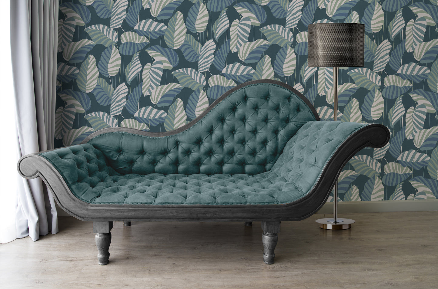 A.S. Création Tapete Antigua 390944 Blau Satin Wandtapete Florale Tapete matt