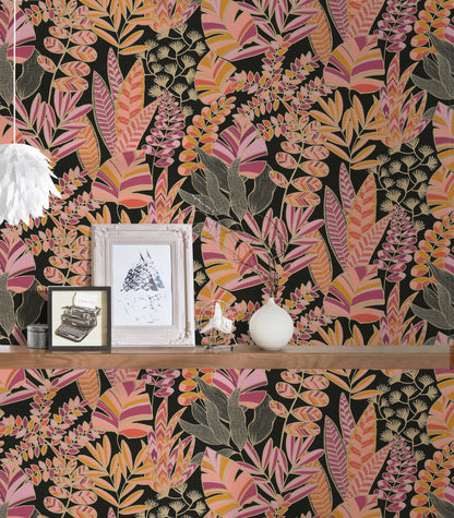 A.S. Création Tapete Antigua 390953 Schwarz Satin Tapeten Florale matt Muster