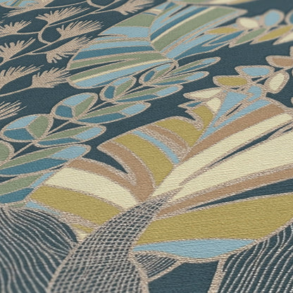 A.S. Création Tapete Antigua 390955 Blau Satin Tapeten Florale Tapetematt Muster