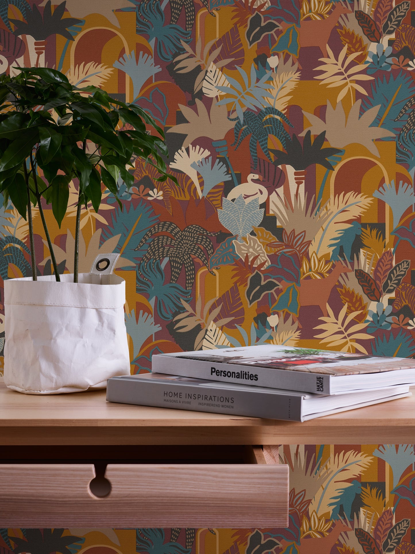 A.S. Création Tapete Antigua 390961 Bunt Satin Wandtapete Dschungeltapete matt