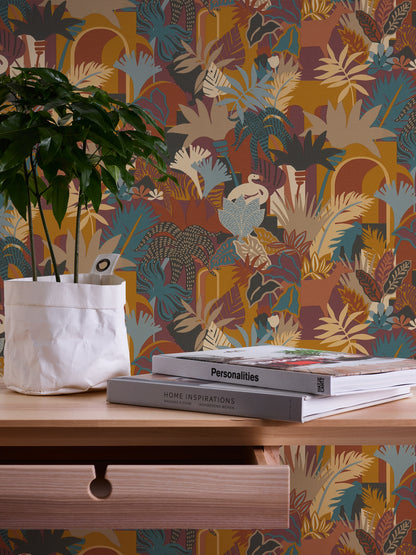 A.S. Création Tapete Antigua 390961 Bunt Satin Wandtapete Dschungeltapete matt