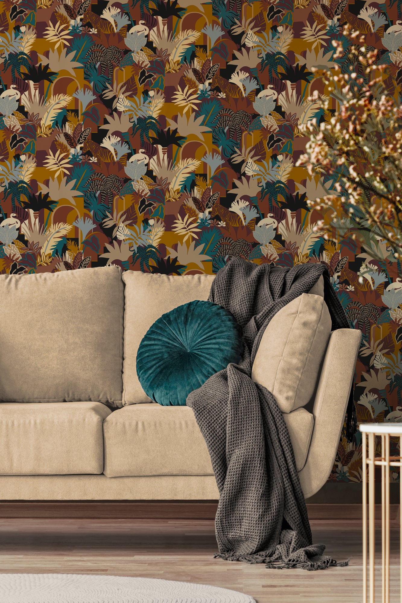 A.S. Création Tapete Antigua 390961 Bunt Satin Wandtapete Dschungeltapete matt